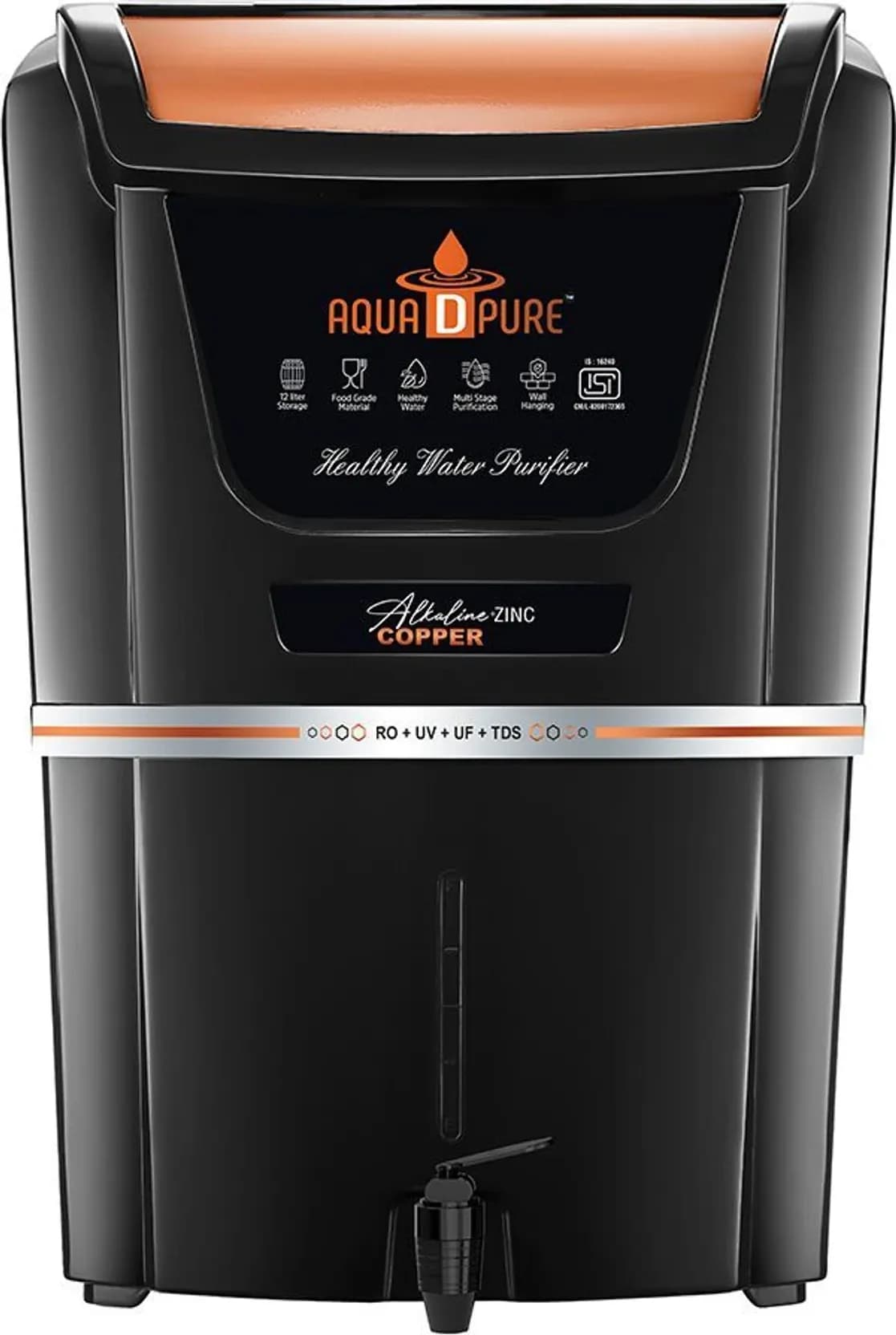 12 Litre RO With Zinc Bio Alkaline filteration Technology