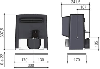 BX 230V Automation Kit for Sliding Gates up to 14m