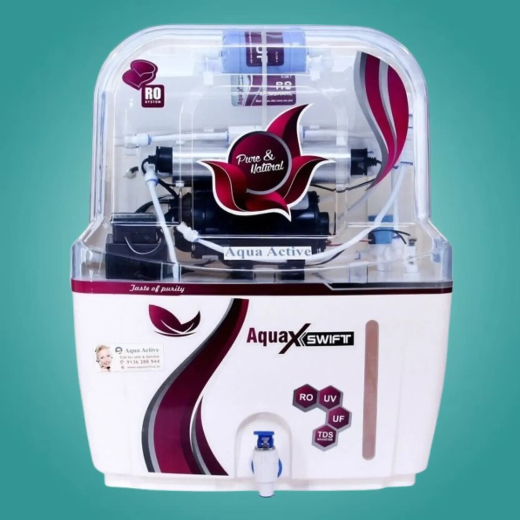 Maroon White 15L Triple Purification RO