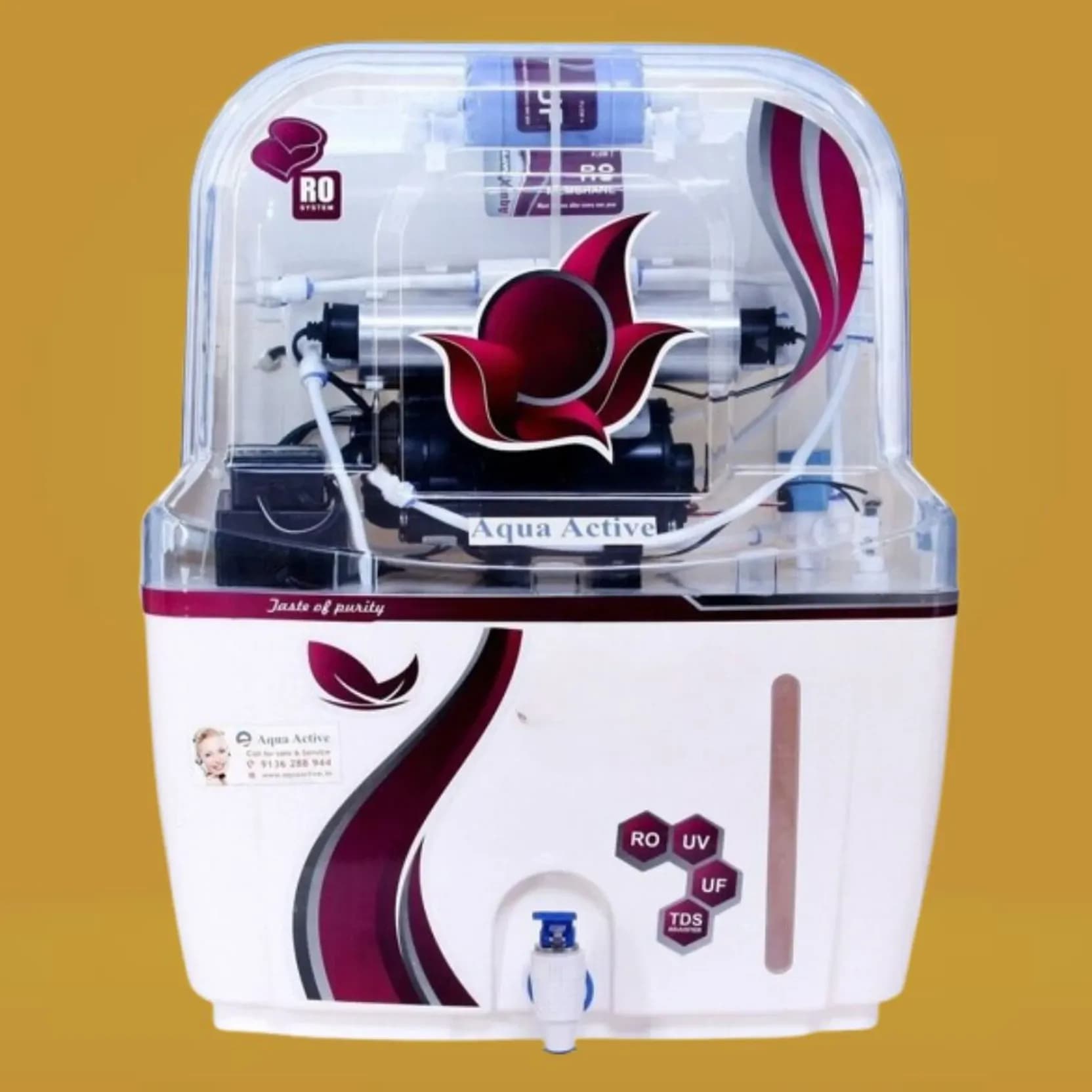 Maroon White RO 15L with Advanced Purification