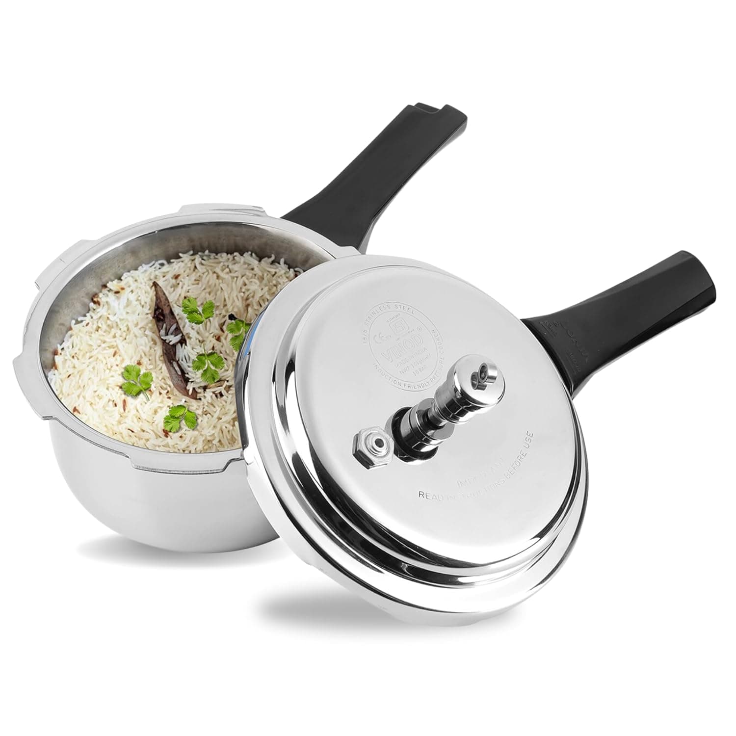 Vinod Platinum Triply Stainless Steel Outer Lid Pressure Cooker 1.5 L