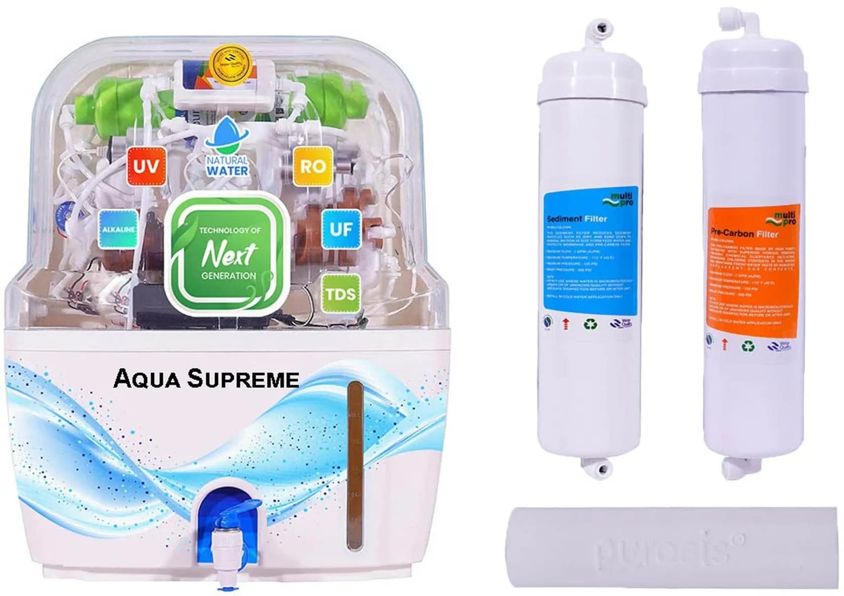 RO + UV + UF + AL + TDS 15 Ltr