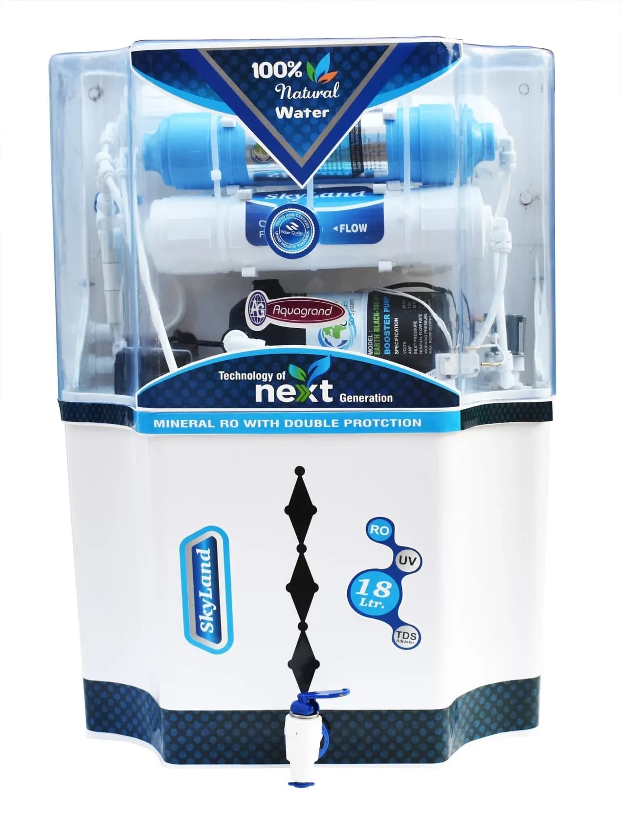 SKYLAND Model With UF Membrane filter RO+UF MEMBRANE FILTER+TDS