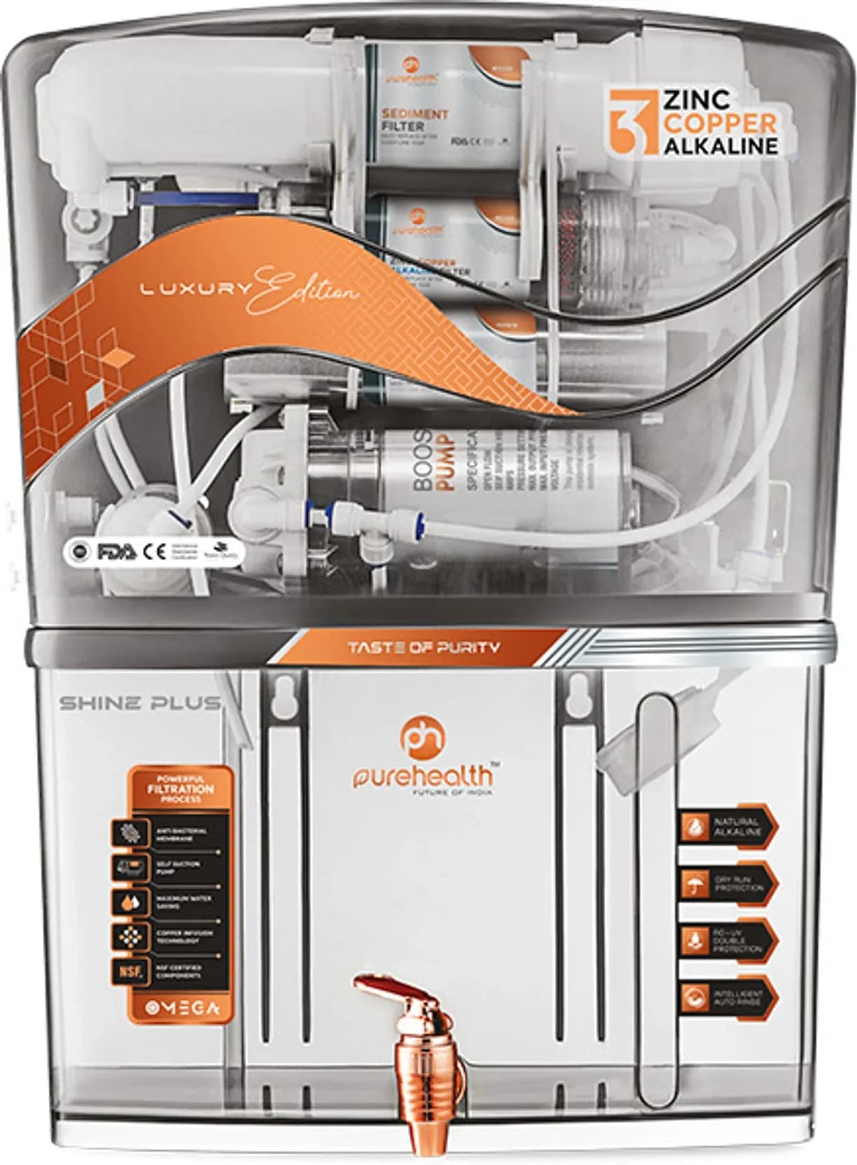 Shine Plus Black TPT Water Purifer