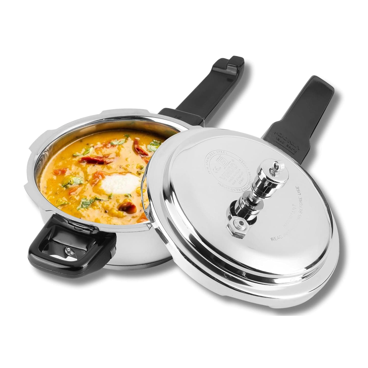 Vinod Stainless Steel Deep Pan Pressure Cooker with Lid 4.5 L