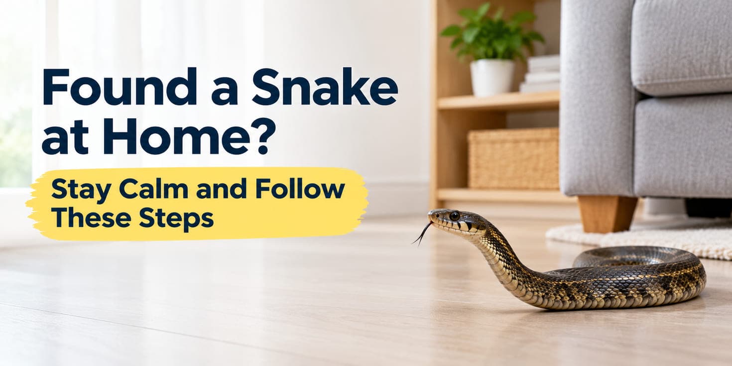 Found a snake at home? Stay calm and follow these steps: a snake on the floor of a living room